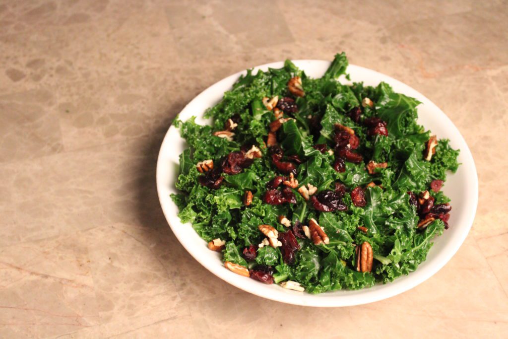 steamed-kale-with-cranberries-and-pecans